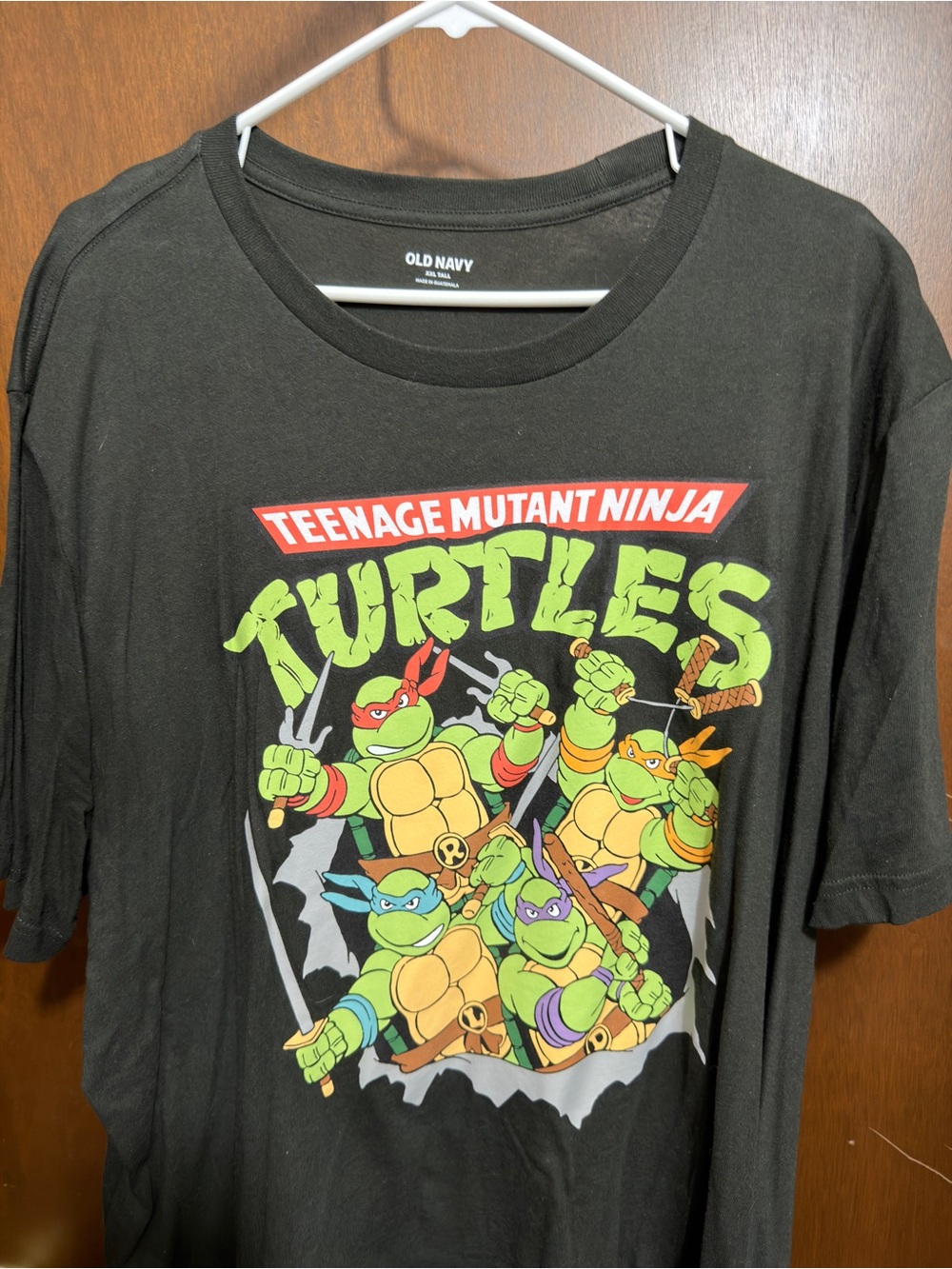 Old Navy Black Teenage Mutant Ninja Turtles Graphic Tee with Neon Green Print